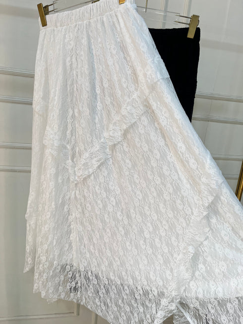 Summer Lacey Asymmetrical Long Skirts